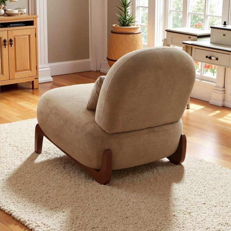 Fauteuil d'appoint en velours massif, Chameau