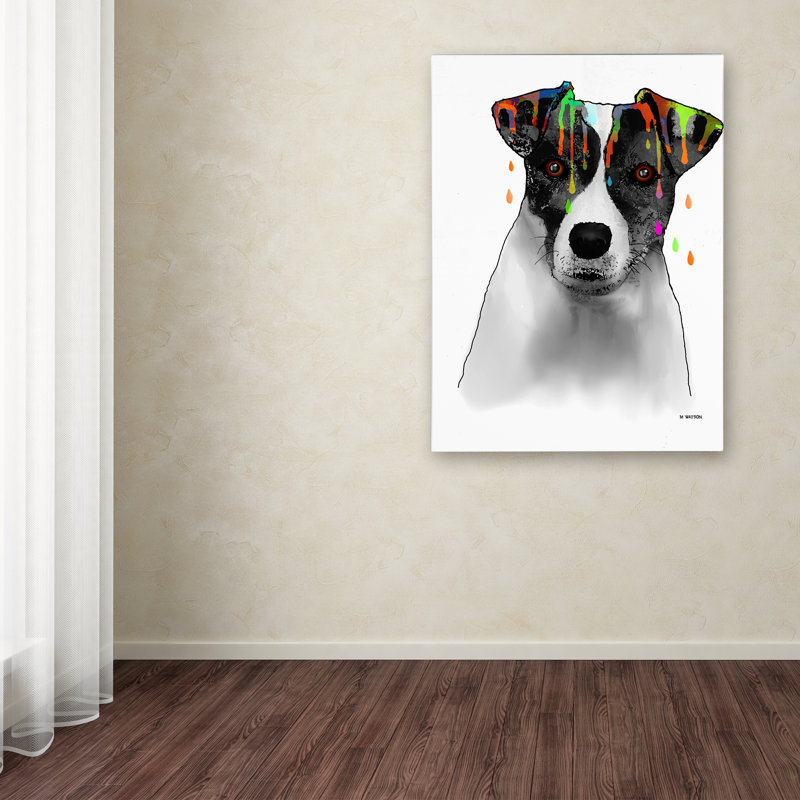 « jack russel terrier », reproduction d’art sur toile tendue, H 47 po x l 35 po x P 2 po