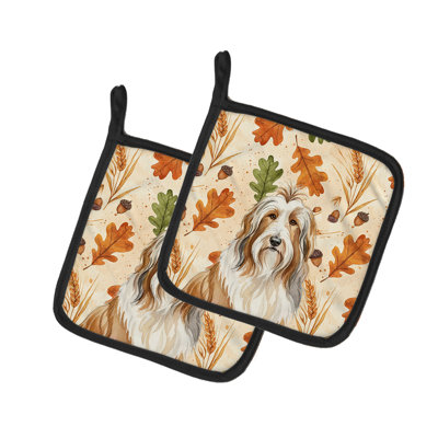 Paire de porte-casseroles Fawn Beardy Collie Heirloom Fall