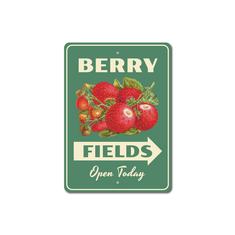 Panneau en aluminium Berry Fields, H 14 po x l 10 po x P 0,04 po