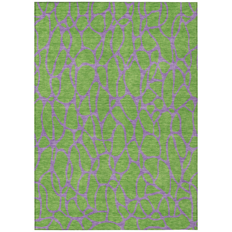 Elowira Green Washable Indoor-Outdoor Rug - , 9' x 12'