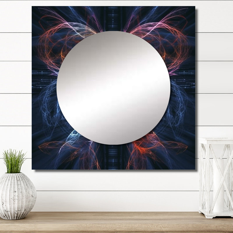 Décoration murale simple pour lit simple flamme Divine Love III - miroir carré romantique, 23 po x 23 po