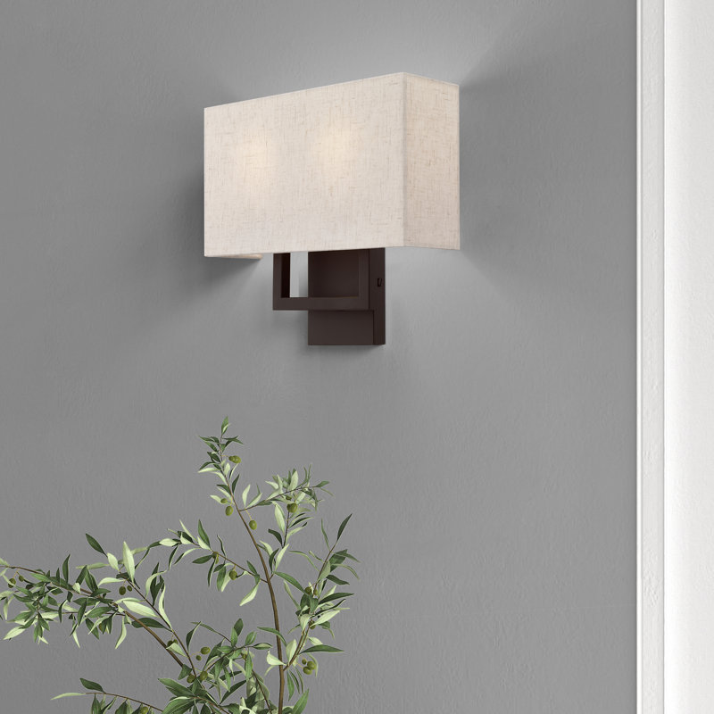 Plafonnier encastré à intensité variable à 2 lumières Willow, H 11,75 po x l 13 po x p 3,88 po, Bronze