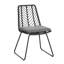 Chaise d'extérieur en gris avec dossier en mousse et coussins de siège