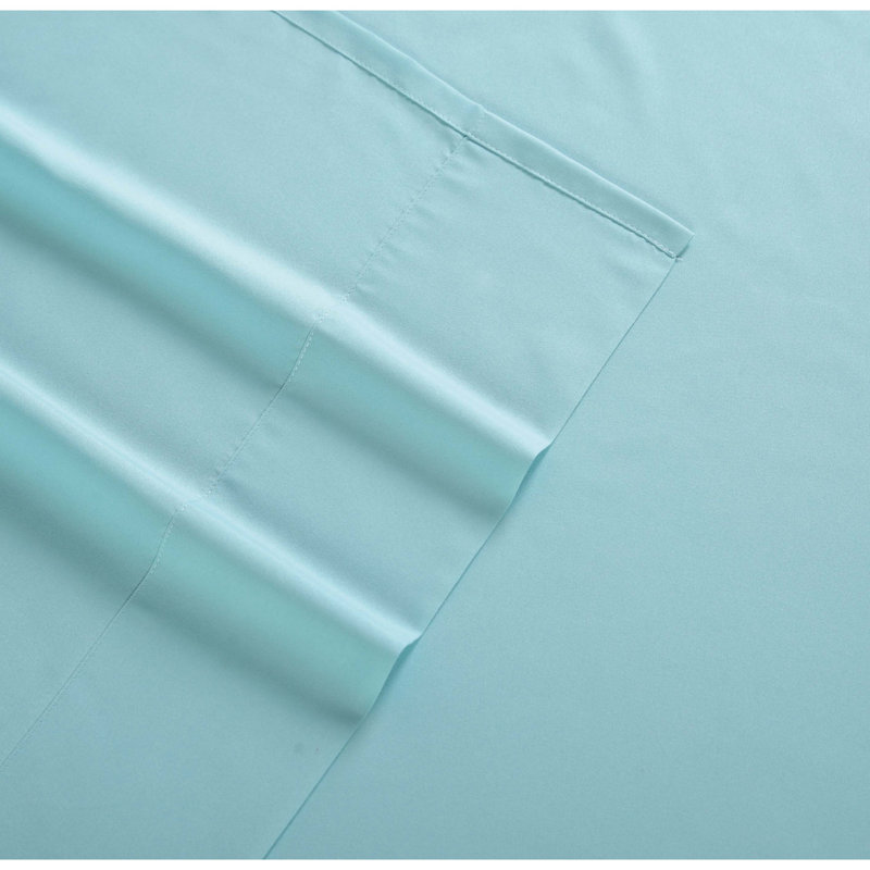 King Turquoise Solid Microfiber Polyester Sheet Set
