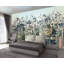 Murale abstraite paysage urbain pastel floral pastel abstrait-501957059