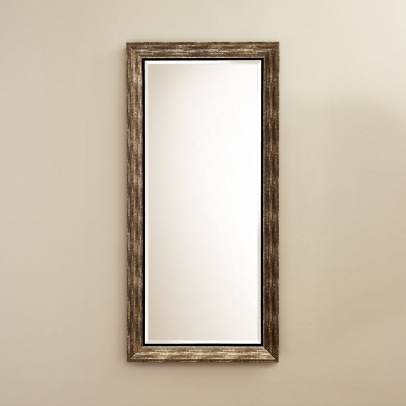 Flat Wall Mirror, Antique Silver