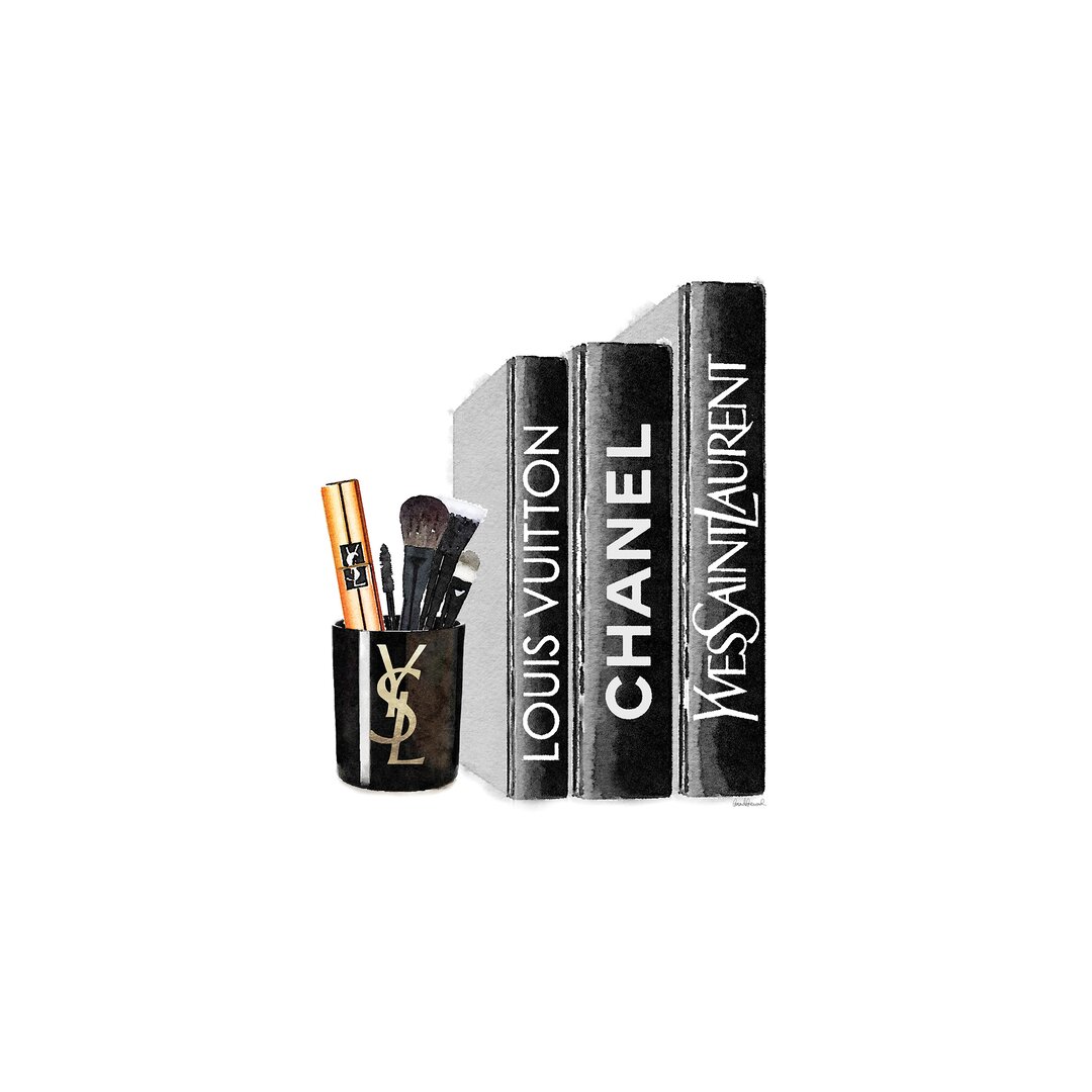 Leinwandbild Bücher mit YSL