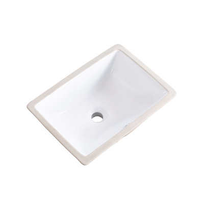Small Undermount Bathroom Sink 18.3" X 13" Rectangular Undermount Sink Vitreous China With Overflow