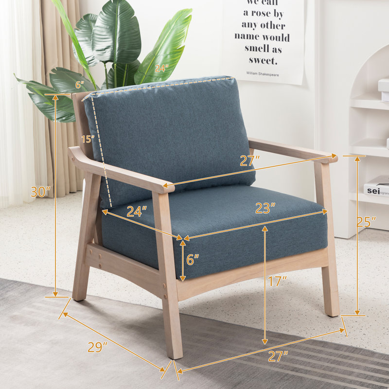 Fauteuil Itzhak, Mélange de lin bleu