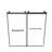 55" - 59" W×59" H Double Sliding Frameless Bathtub Shower Door With 3/8" Frosted Tempered Glass-108367641