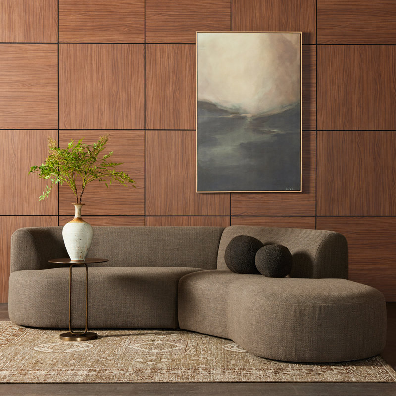Sectional, Gibson Mink Polyester Blend, Right Hand Facing