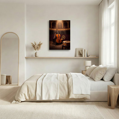 Art mural sur toile Cello and French Horn in Empty