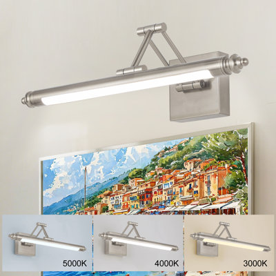 1-Light Dimmable LED Picture Light with Adjustable Color Temperature (3000K/4000K/5000K), Artwork Display Lighting