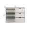 Armoire d'appoint 47 pouces avec 3 tiroirs et 3 tablettes ouvertes, bois blanc