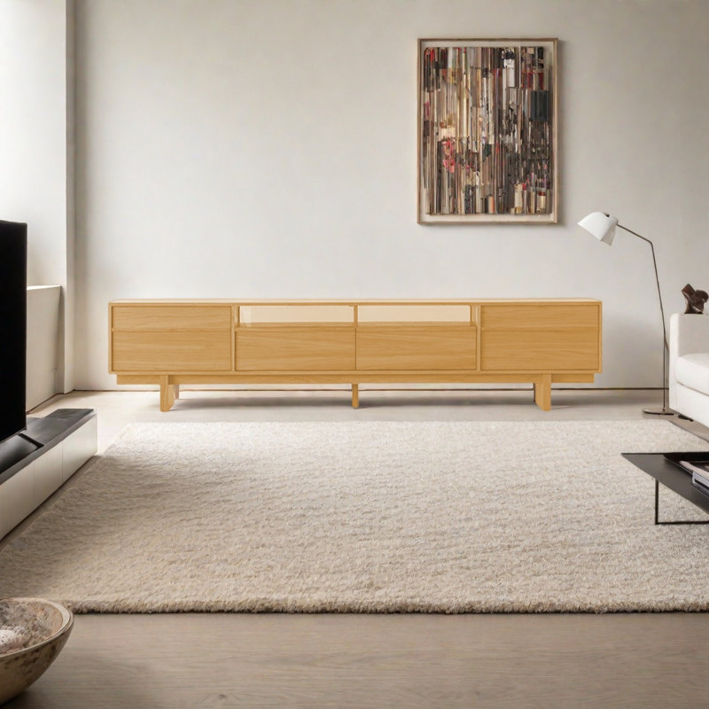 Retro Rib TV Stand - Mid-Century, Burlywood