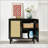 Natural Rattan Door Buffet Cabinet With Adjustable Shelves, Perfect For Organized Storage And Rustic Charm.