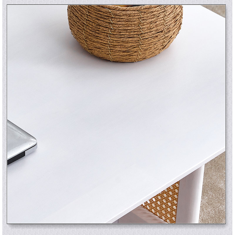 Table basse de style chinois en bois massif et imitation rotin, table basse rectangulaire en bois massif