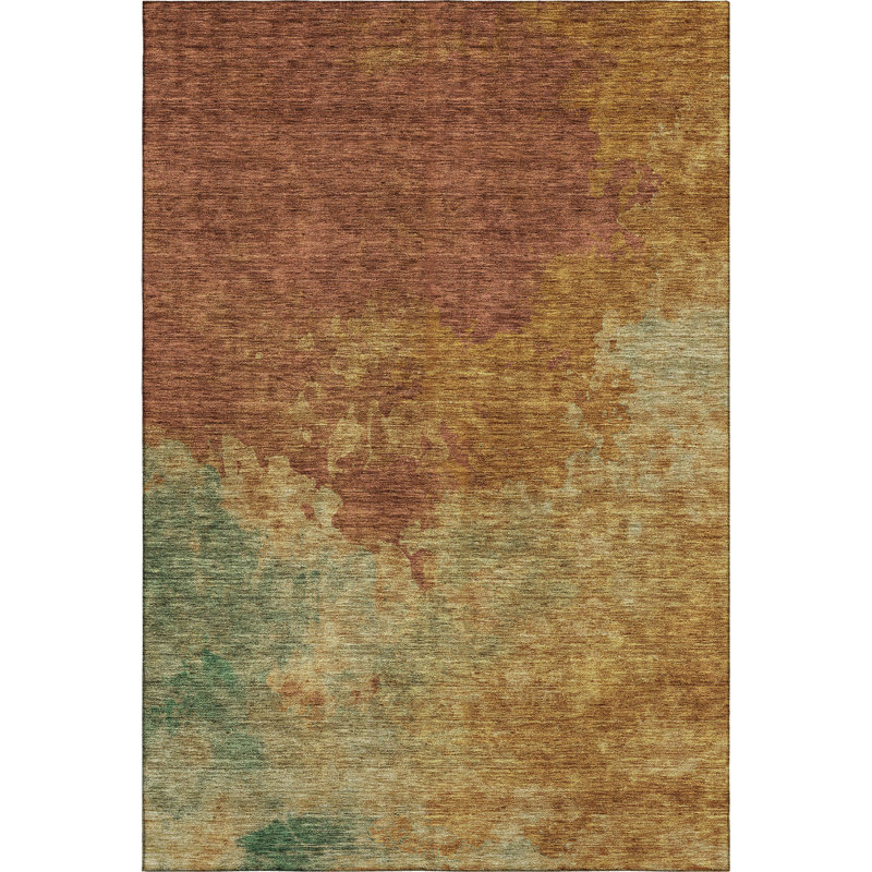 Premium Machine Washable Ducote AMF1138 Watercolors Rug, Rectangle 9' x 12'