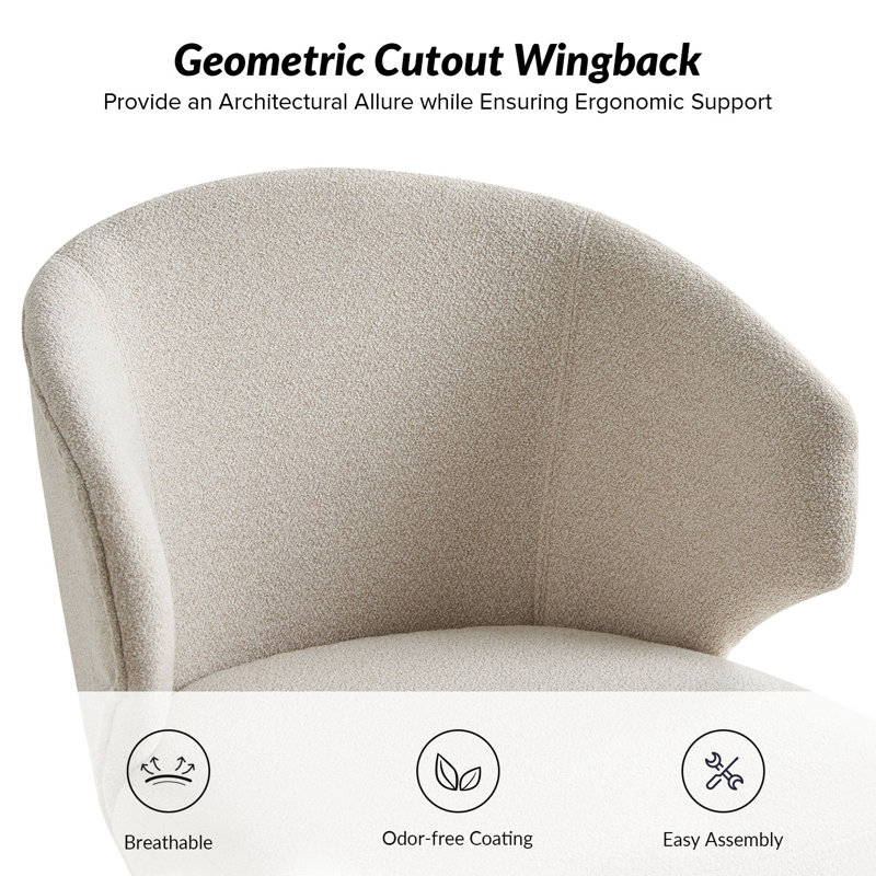Brexten Wing Back Side Dining Chair with Solid Wood Legs