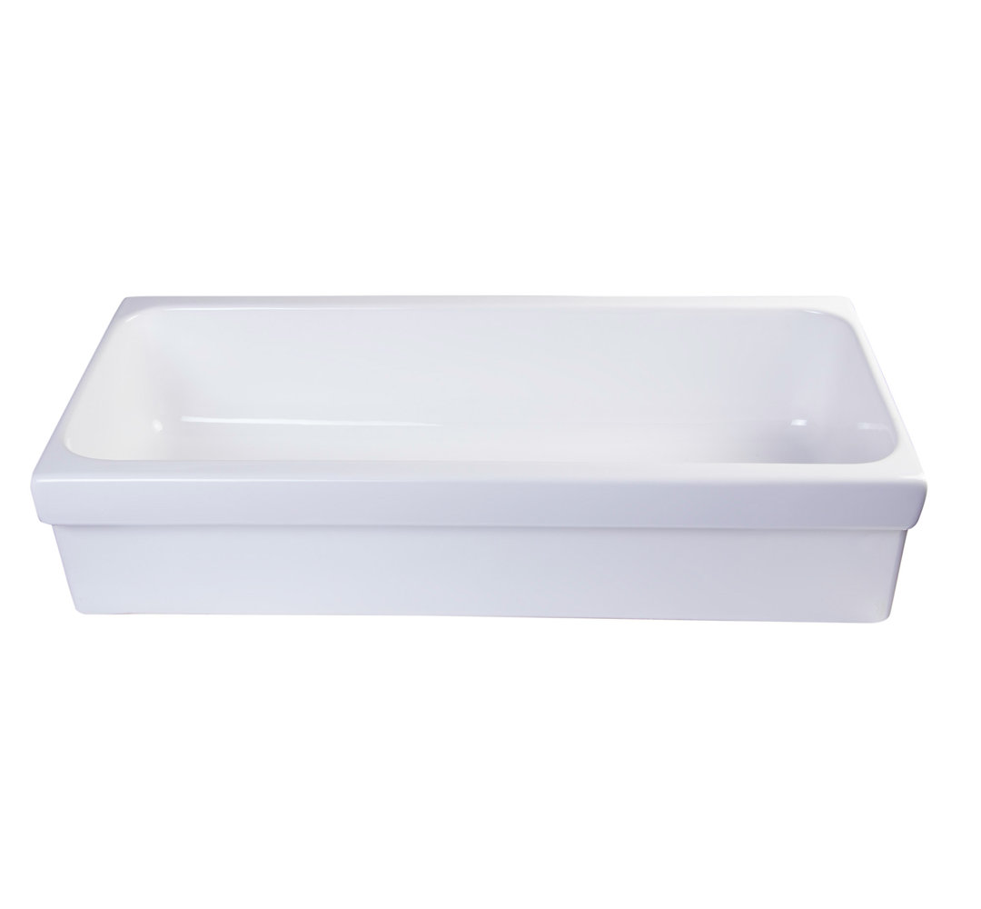 36" Fireclay Rectangular Trough Bathroom Sink Alfi Brand