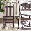 Outdoor Wooden Rocking Chair With Solid Rocking Base Slatted Seat & Back Patio -2064546347