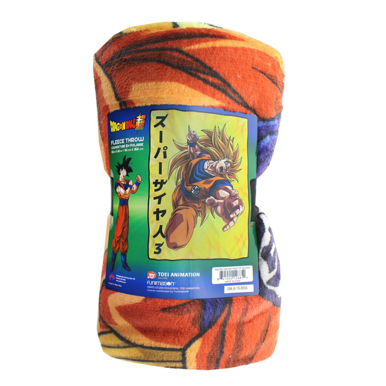 Just Funky Dragon Ball Z Goku Super Saiyan 3 Japanese Fleece Throw Blanket  : Target