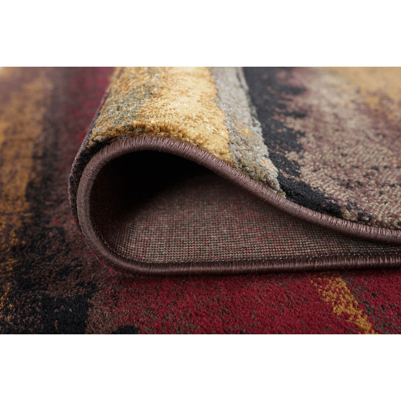 Sierra Contemporary Abstract Multi-Color 3-Piece Rug Set: (5' X 7', 20'' X 60'', 20'' X 32'')