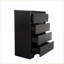 Commode 4 tiroirs, armoire noire sans poignée avec ensemble anti-basculement, 100% imperméable | Chambre à coucher | Panneau de fibres à densité moyenne-2098090760