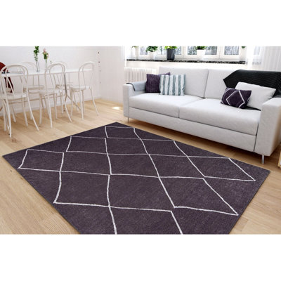 Premium 100% Polyester Area Rug, 6.9 x 10.2 ft | 1850 g/m², 0.2 in Pile Height | Recycled Poly Cotton Underside | Machine Washable at 30°C | Soft, Durable, Eco-Friendly Design for Modern Living Spaces