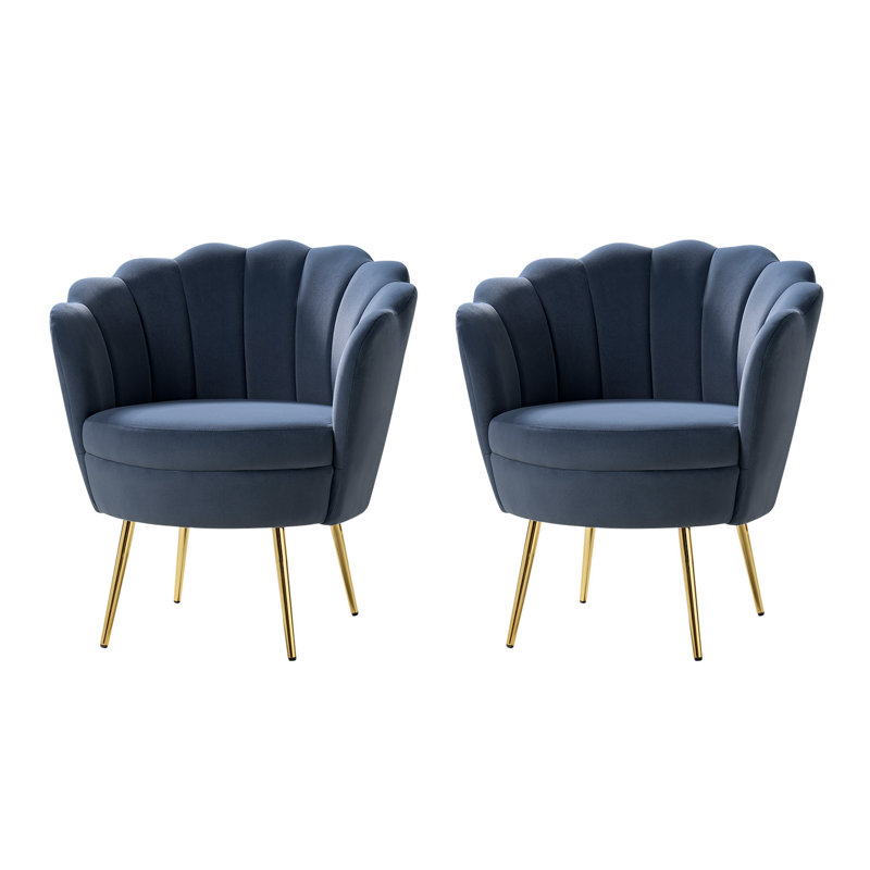 Louise Velvet Modern Task Chair With Ergonomic Design, Slate Blue