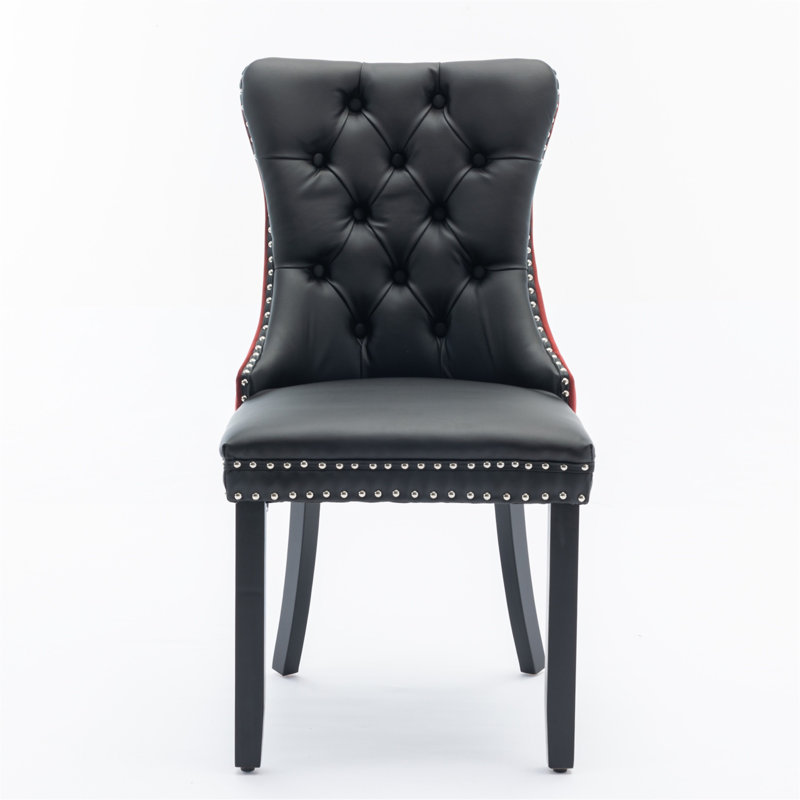 Dining Chair, Black/Burgundy
