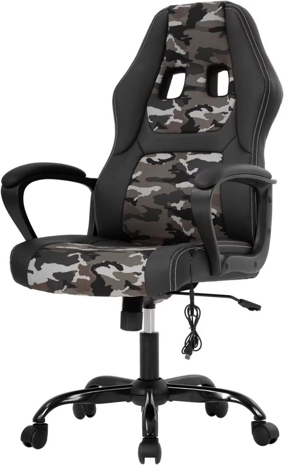 Inbox Zero Adjustable Ergonomic Faux Leather Swiveling PC Racing