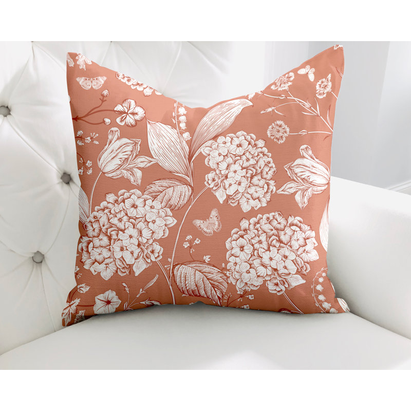 Lya Square Cotton Pillow Cover & Insert, 15H" x 15W", Peach