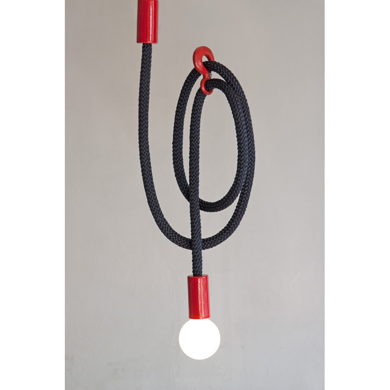 1 - Light Pendant, Navy/Red