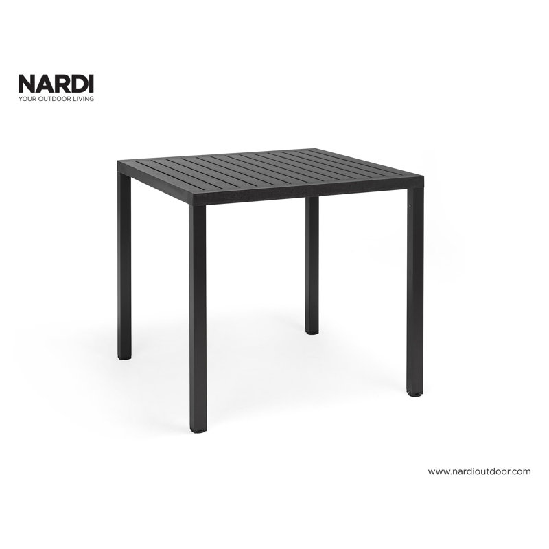 Swarthofthi Square Outdoor Side Table , cm W cm D, Antracite, 75.5cm H x 80cm L x 80cm W