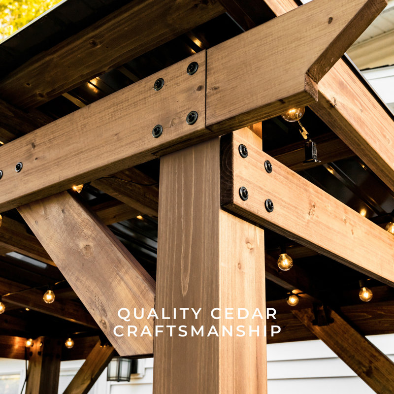 Walnut Cedar Grill Gazebo with Insulated Steel Roof