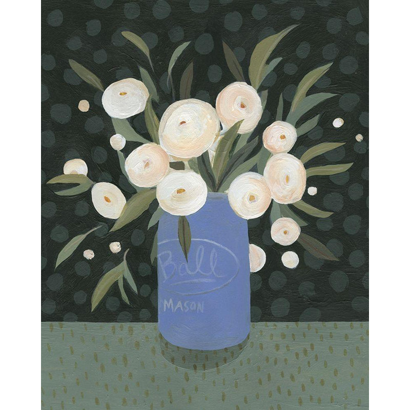 Art sur toile tendue avec Lark Manor ™, Scarvey, Emma, Mason Jar Bouquet I, H 44 po x l 36 po