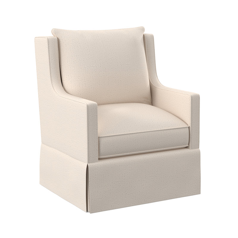 Callum Sunbrella® Boucle Swivel Slipcovered Armchair, Venice Ivory 100% Polyester