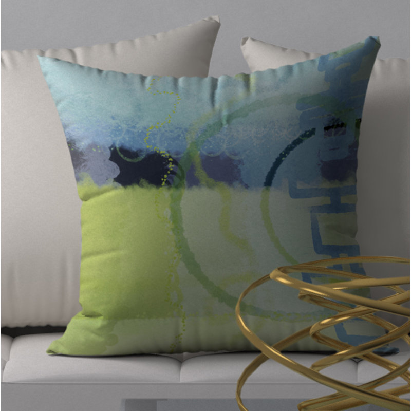 Abstract Throw Pillow, 18" H x 18" W