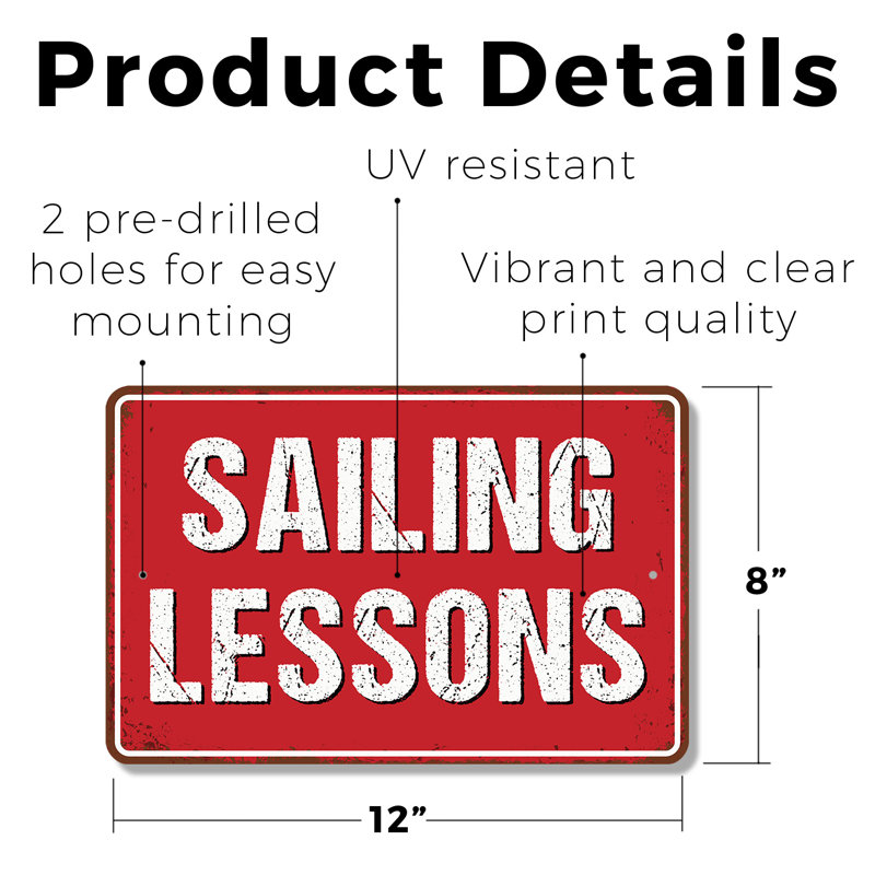 Sailing Lessons Street (paquet de 2) en plastique 8 po x 12 po