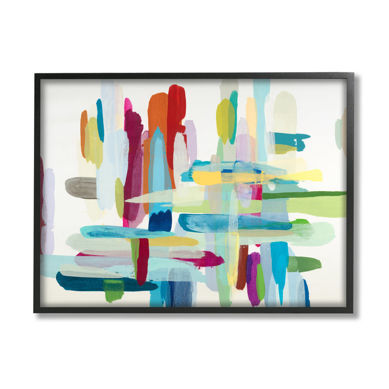 «Cross Hatch Abstract» par Third and Wall - reproduction d'art, H 16 po x l 20 po x 1,5 po, Giclée encadrée noir minuit