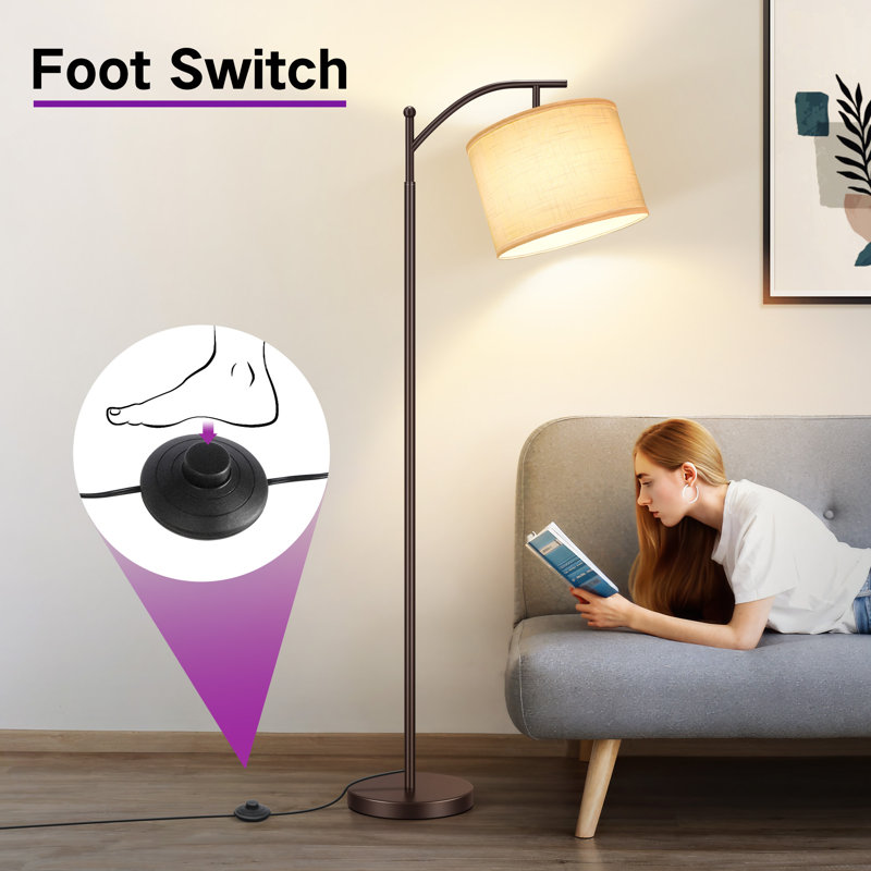 Lampe sur pied arquée à DEL 63 po Harmonsburg, Bronzé