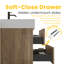 Meuble-lavabo Grace de 48 po avec lavabo en quartz d'ingénierie et tiroirs noirs doux, meuble-lavabo mural flottant pour salle de bain moderne, lavabo une pièce blanc brillant, KD-2121654288