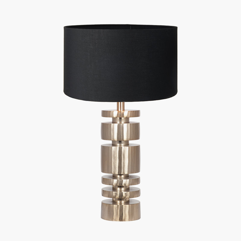 Metal Table Lamp, 24.01" H x 11.81" W x 11.81" D, Black, Gold