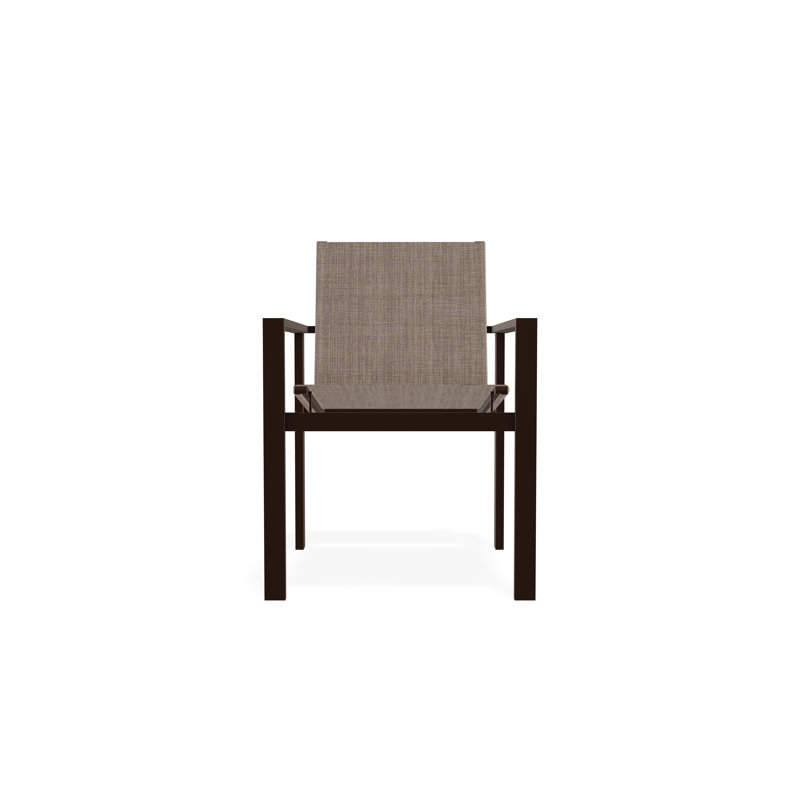 Tribeca Sling Stacking Arm Chair, Kona, Augustine Fennel Sunbrella®