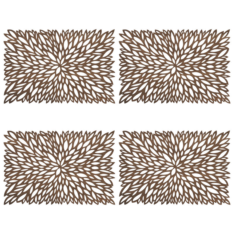 Brown Laser Cut Hardboard Rectangle Placemats, Set of 4