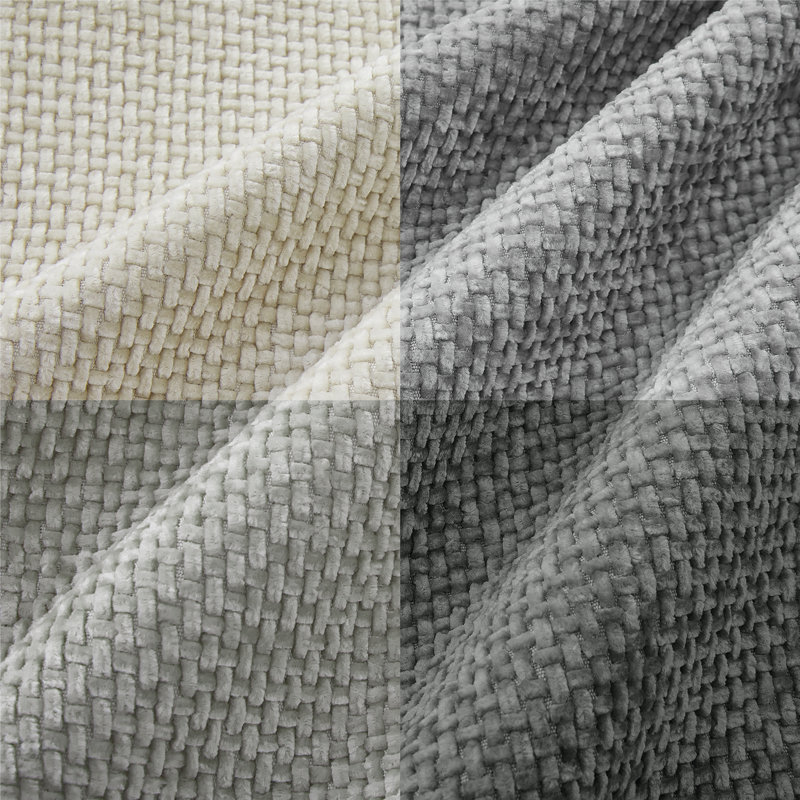  Housses de coussins décoratifs en chenille, Gris, Carré 18 po