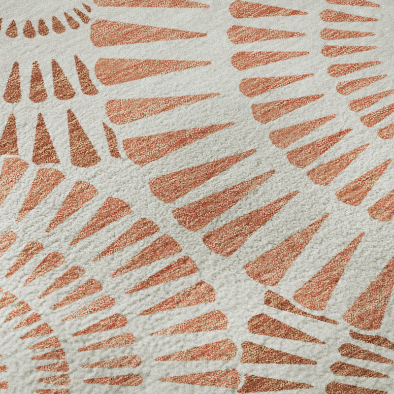 Premium Machine Washable Prisco Coral Rug, Rectangle 3' x 5'