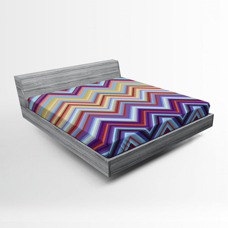 Microfiber Chevron Fitted Sheet, Full Fitted Sheet